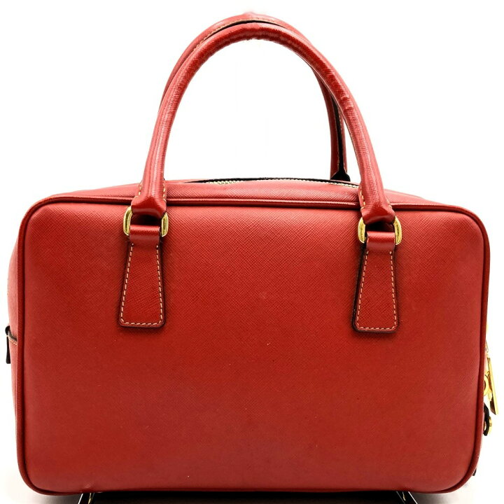 楽天市場】PRADA プラダ ハンドバッグ 三角プレート レザー レッド 