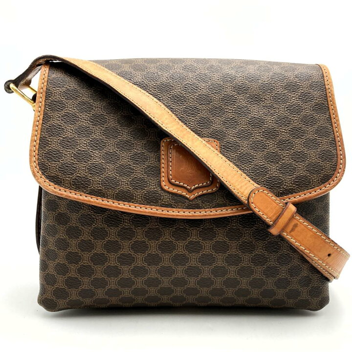 楽天市場】CELINE セリーヌ マカダム ショルダーバッグ PVC レザー  