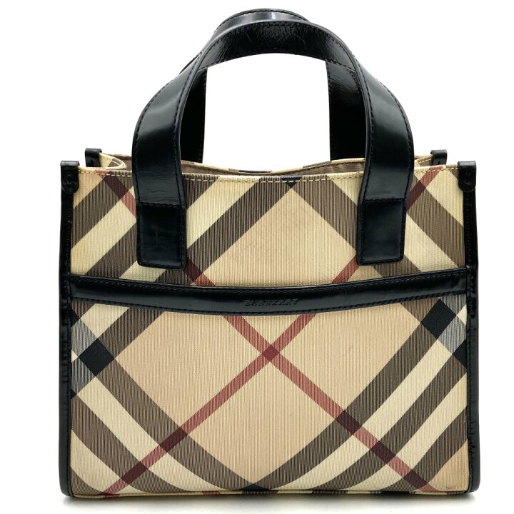 極 美品 レア 保存袋付 BURBERRY バーバリー ノバチェック レザー 