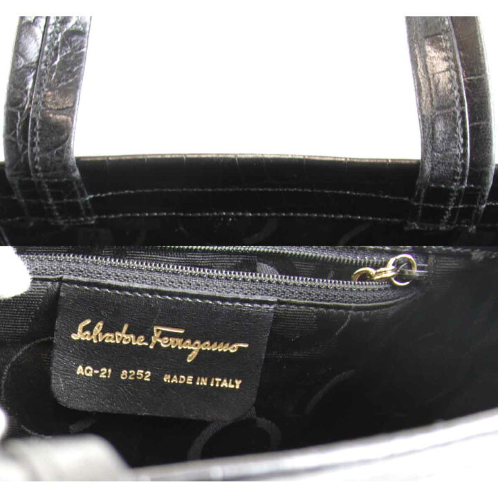 楽天市場】良品『USED』 Salvatore Ferragamo フェラガモ クロコ型押し  