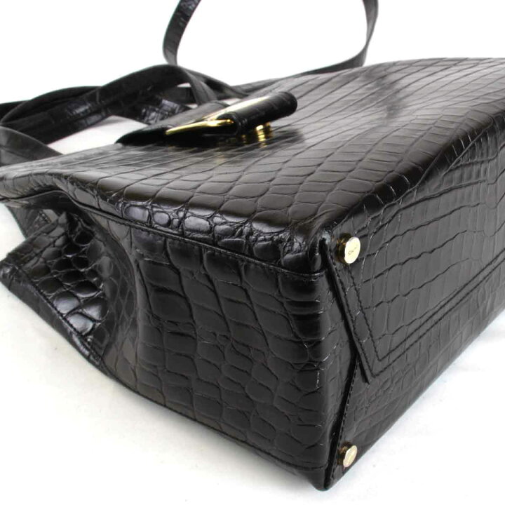 楽天市場】良品『USED』 Salvatore Ferragamo フェラガモ クロコ型押し  