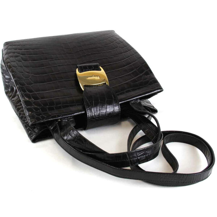 楽天市場】良品『USED』 Salvatore Ferragamo フェラガモ クロコ型押し  