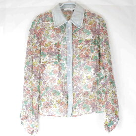 美品『USED』 COACH コーチ デニム花柄シャツ&キャミセット(5号) 長袖シャツ シルク/ポリエステル マルチカラー レディース【中古】