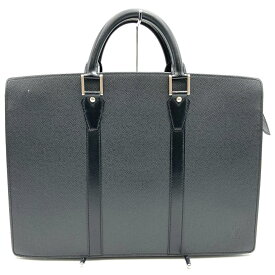 LOUIS VUITTON ルイ・ヴィトン M30052 ビジネスバッグ ブリーフケース ポルトドキュマン ロザン タイガ レザー ブラック メンズ 【中古】