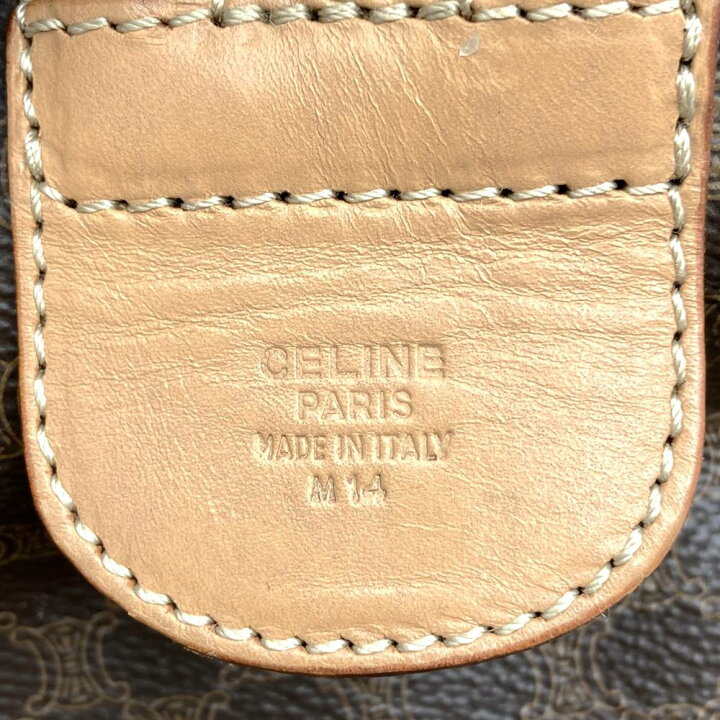 楽天市場】CELINE セリーヌ M14 ボストンバッグ マカダム PVC レザー  