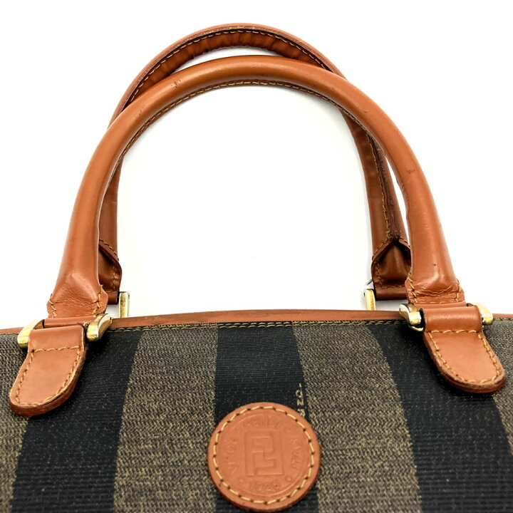 楽天市場】FENDI フェンディ ペカン キャンバス レザー ミニボストン 