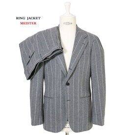 【公式】RING JACKET MEISTER 3B2プリーツスーツ【グレー/ストライプ】Model NO-286 S-178E.Zegna / TROFEO CASHMERE