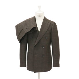 【公式】RING JACKET MEISTER ウール・シルク 6B2プリーツ ダブルブレステッドスーツ【ブラウン/無地】 Model NO-296 S-178 E.Zegna / BIELMONTE