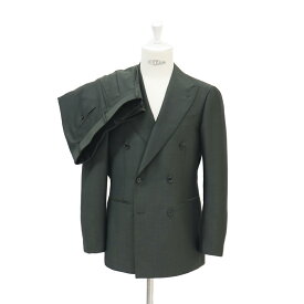 【公式】RING JACKET MEISTER モヘア・ウール 6B2プリーツ ダブルブレステッドスーツ【グリーン/無地】 Model NO-296 S-178 DORMEUIL/BRIO LITE