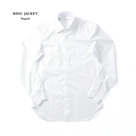 RING JACKET Napoli リングヂャケットナポリハンド9工程 100/2×100/2 レギュラーカラーシャツ【ホワイト/無地】