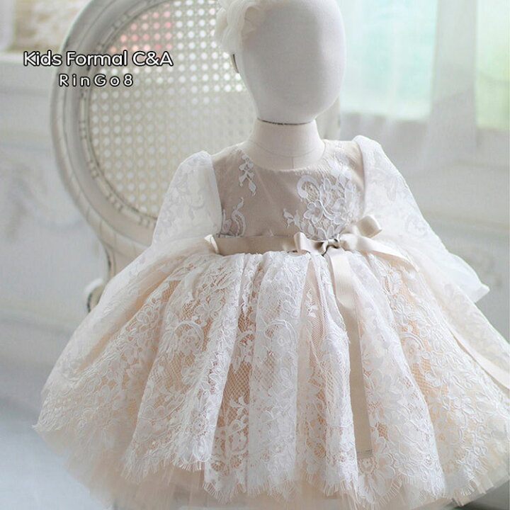 楽天市場 ベビードレス 結婚式 フォーマル ベビー 女の子 子供服 撮影 フォーマルドレス キッズドレス レースドレス 赤ちゃんドレス お出かけ セレモニー 出産祝い お宮参り フラワーガール 子どもドレス 子供 ドレス フォーマル 総レース ワンピース リンゴ８