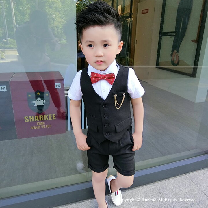 楽天市場 スーツ 男の子 ベストセット 男の子スーツ 子供スーツ 卒業式 スーツ フォーマルスーツ 男の子 フォーマル 半袖 子供服 男の子 ベストスーツ 発表会 キッズスーツ 卒園式 結婚式 入園式 フォーマル 90 100 110 1 130 140 150cm リンゴ８