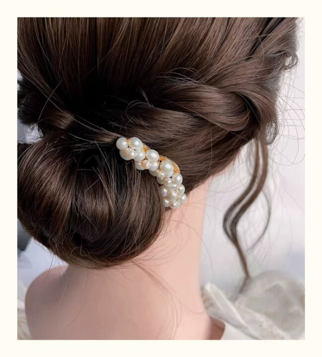 楽天市場】夜会巻きコーム ヘアコーム 髪留め ヘアアクセサリー パール 
