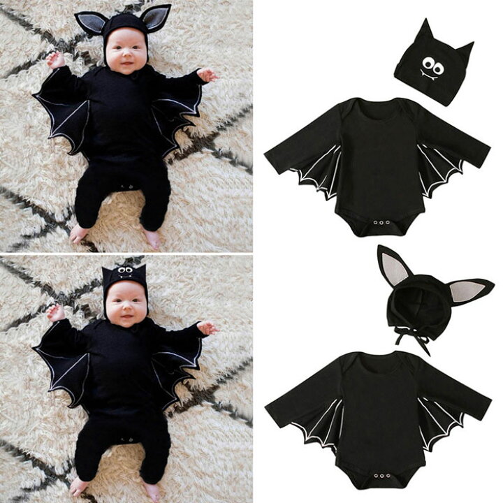 楽天市場】「即納」ハロウィン 衣装 子供 コウモリ ロンパース 