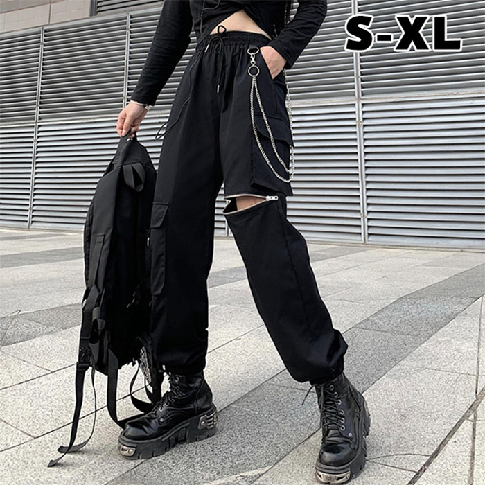 70％OFFアウトレット 黒 XXL カーゴパンツ ワイドパンツ ストリート カジュアル ダンス 韓国 