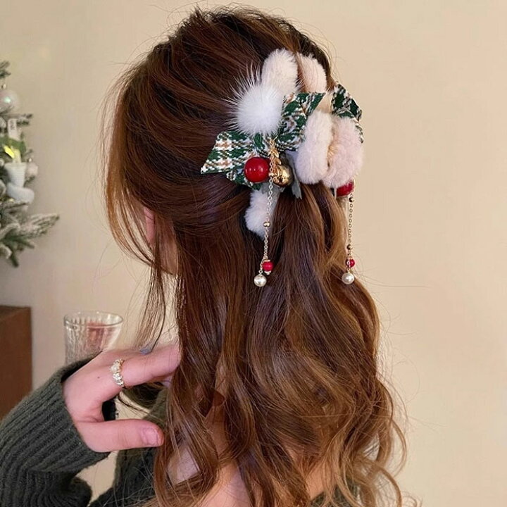 楽天市場】ヘアクリップ 大きめ バンスクリップ ファー ヘアクリップ 
