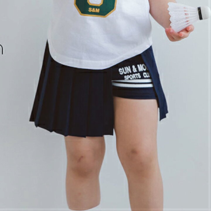 楽天市場 韓国子供服 プリーツスカッツ ショートパンツ スリット 女の子 キッズボトム プリーツスカート ダンス 衣装 スポーツ テニスウエア 韓国子ども服 スカート レギンス Sun Moon 英字 ロゴ りんごclub