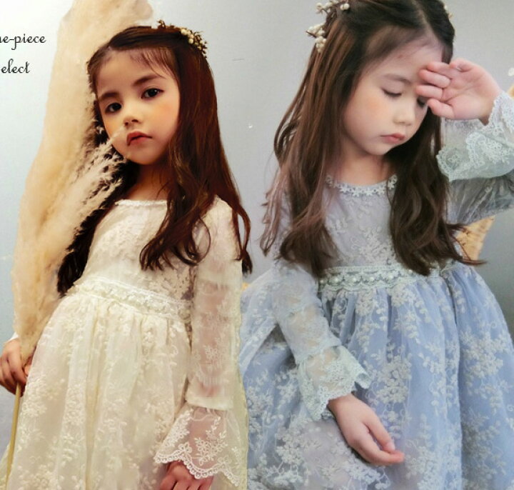 楽天市場】レースワンピース 花柄 子供服 ドレス 女の子 フレア  