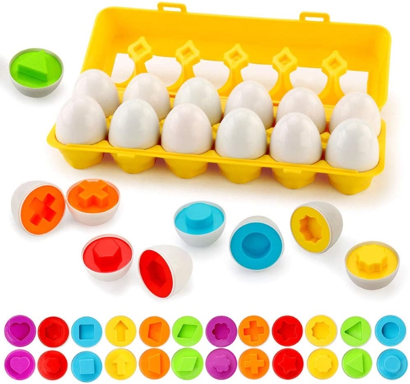 マッチングエッグ おもちゃ パズル 知育玩具 イースター 幼児 ブロックおもちゃ 学習玩具 12個 はめこみ 形合わせ 早期学習 (管理S) 送料無料
