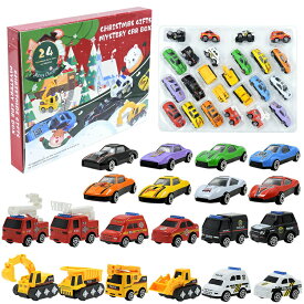 カーズ クリスマス アドベント カレンダー -24個 プルバック式車両 カウントダウン ギフト おもちゃ キッズ ボーイズ 24個 カウントダウン カレンダー クリスマス ギフト ボックス クリスマス パーティーの記念品 教室の賞品