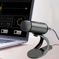 USBマイク PCマイク 高感度全指向性360°集音 microphone プラグアンドプレイ パソコン ワンタッチミュー…
