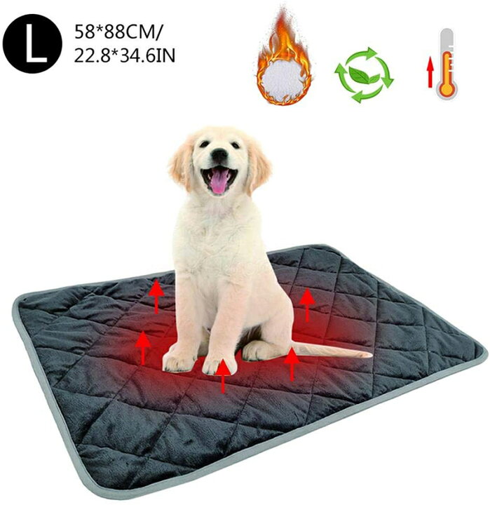 楽天市場 ペット暖房パッド 犬暖房パッド 5層断熱設計の自己発熱猫と犬のベッド 大型猫75x45cm防水暖房パッド ペット用に安全に加熱できる自己発熱パッドベッド 洗濯機で洗え 手洗い可能 Vooph