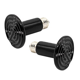 2点セット 100W 爬虫類 保温球 爬虫類ヒーター 両生類 爬虫類 カメ 小動物用暖房照明 セラミック加熱電球 爬虫類 ライトスタンド 110赤外線放熱 暖房照明 暖房ライト長寿命 防爆 無発光