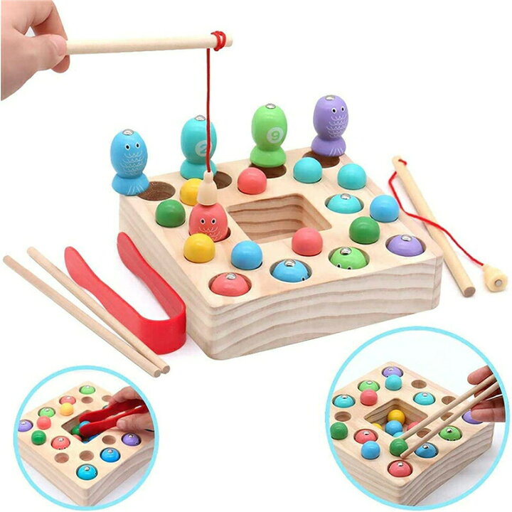 楽天市場 モンテッソーリ 磁石 おもちゃ 木の魚釣り 男の子 知育玩具 木製 親子ゲーム 子供 人気誕生日プレゼント クリスマス 贈り物 入園お祝い 女の子 2 3 4 5 6 歳 Vooph