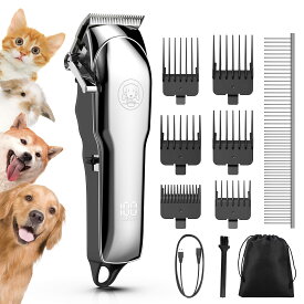 犬 バリカン ペット用バリカン 猫 全身カット プロ用犬用バリカン 充電式コードレス 電動バリカン犬用グルーミングバリカン 自宅トリミング用 初心者向け 低騒音 刈り高さ調整可能 小型/中型/大型犬猫に適用 ペットグルーミングセ