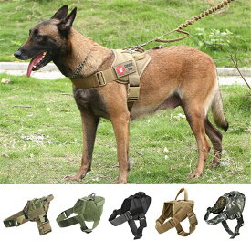 VOOPH タクティカル ハーネス 犬 ミリタリー ナイロン製 ハーネス 大型犬 引っ張り防止 犬 胴輪 散歩 ハーネス 中型犬 トレーニング 大型犬 胴輪 調整可能