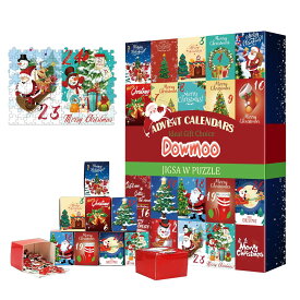 クリスマス アドベント カレンダー パズル 2024 クリスマス パズル おもちゃ カレンダー色あせしないストッキングの詰め物、子供の日、誕生日、クリスマスのギフトに
