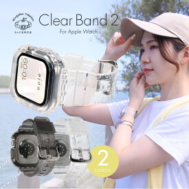 【シリーズ11・SE3対応】アップルウォッチ バンド クリア 一体型　ベルト 透明 手首 細い apple watch series 10 9 8 SE2 7 SE 6 5 4 対応 レディース メンズ Lady's Men's 40mm 41mm 44mm 45mm clear band @クリアバンド2