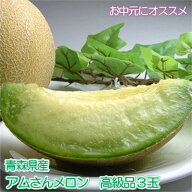 【ご予約販売】「青森県産」アムさんメロン高級品3玉入