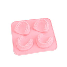 【即納】歯型製氷皿 歯の型 歯 ピンク かわいい シリコンモールド 4個取り 製氷機 ねこ 製氷皿 製氷器 大きい氷 漏れ防止 溶けにくい ビール ジュース コーヒー お菓子 チョコ 焼き菓子 DIY チョコレート 食品 ハンドメイド クリスマス パーテイー ハロウィン 誕生日