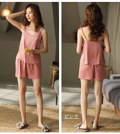 【ファッションセール10％OFF！】ルームウェア レディース 上下セット キャミソール シルクパジャマ ショートパンツ かわいいパジャマ 上下 ショーパン ゆるテロ パジャマ 部屋着 夏 ルームウエア リラックス ゆるゆる てろてろ ペチコート セット 誕生日 黒 白