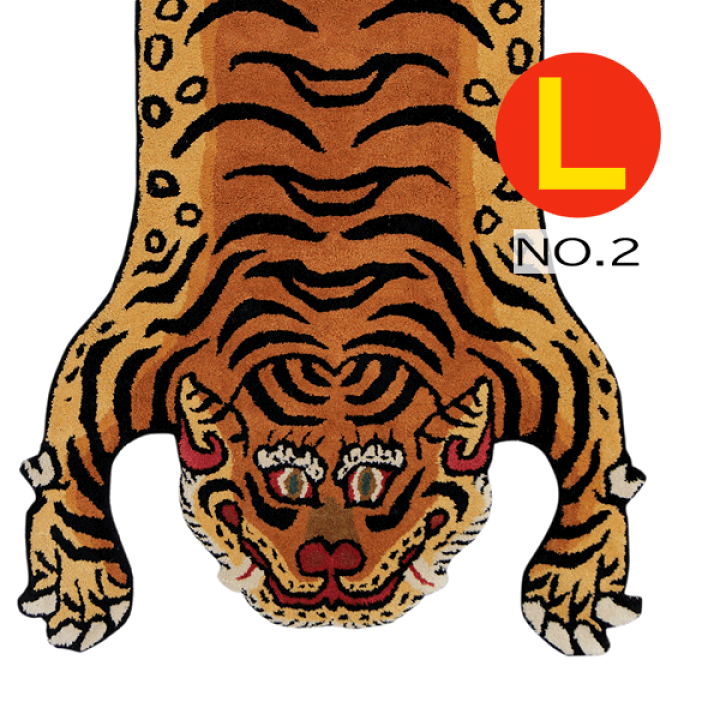 楽天市場】チベタン タイガー ラグ マット L 虎型 絨毯 160cm : RINKY