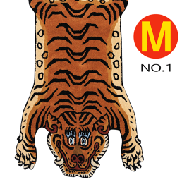 チベタン タイガー ラグ マット M 虎型 絨毯 130cm