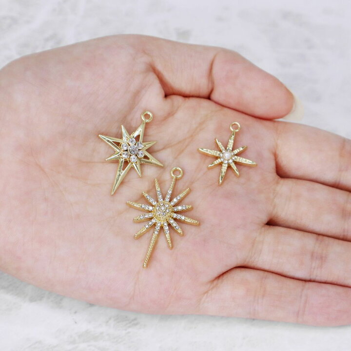 楽天市場】カン付き 星チャーム スター 八芒星 アクセサリーパーツ 