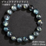 【強光シラー輝く】天然ブラックラブラドライト 7A高品質ブレスレット パワーストーン 天然石 アクセサリ…