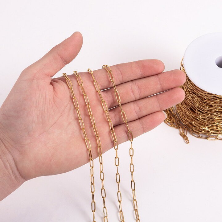楽天市場】【20cm】ステンレス平長あずきマラムクスチェーン クリップ 
