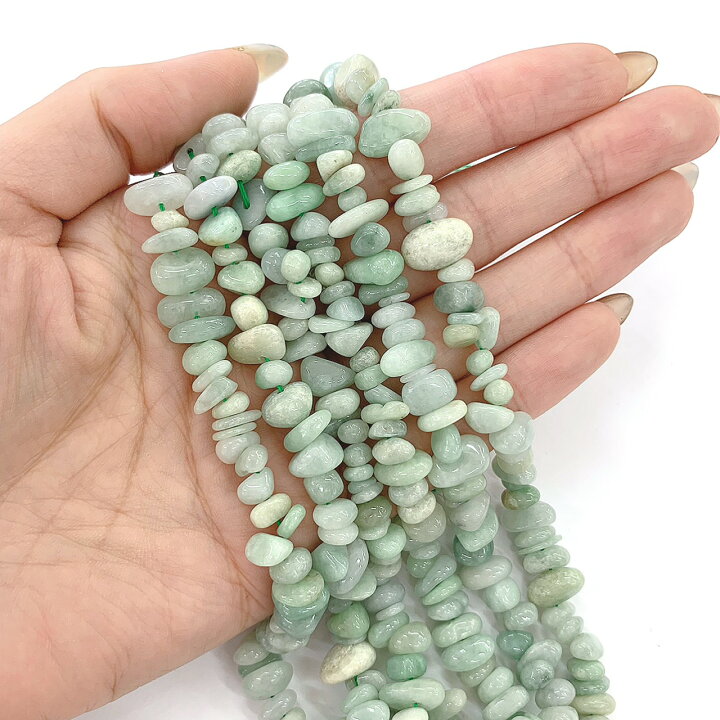 楽天市場】穴あき さざれ石 10g 高質 翡翠 28粒前後 また1連約38cm 