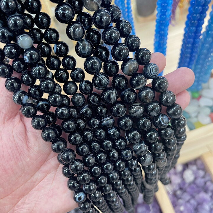 楽天市場】サードオニキス ブラック1連 6mm 8mm 10mm 12mm 約38cm/1連 