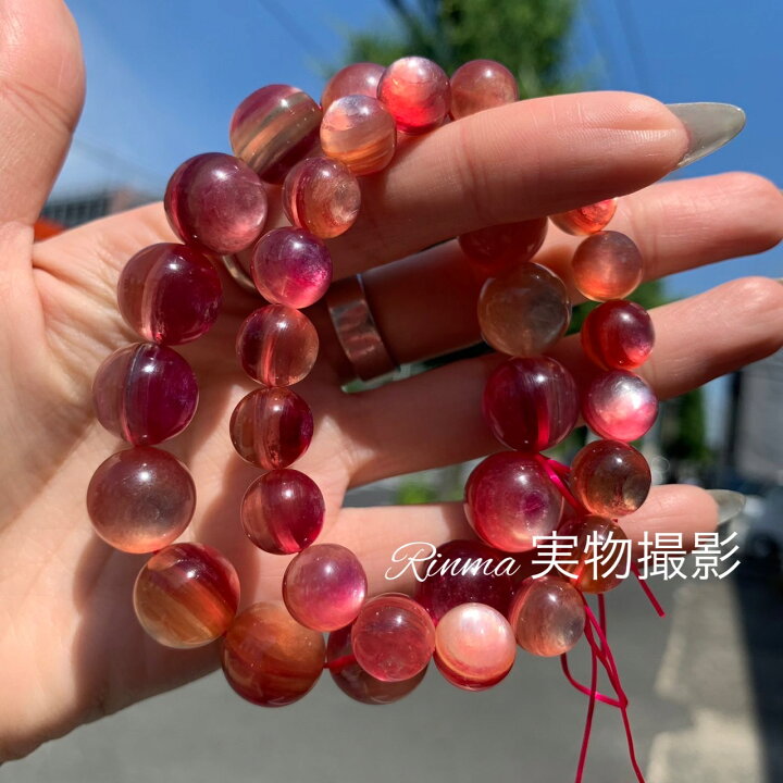 楽天市場】レア・希少品・高品質ピンクマイカ10～14.5mm 内径14cm  