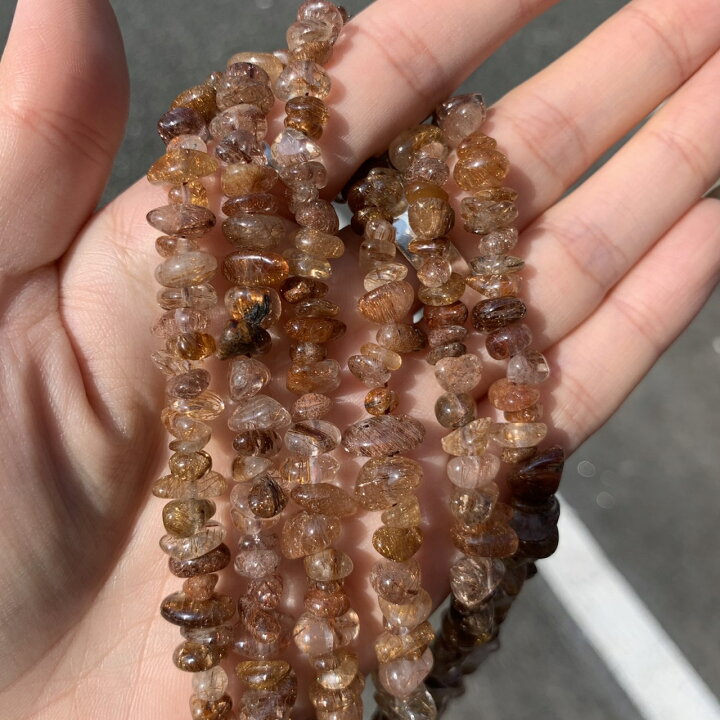 楽天市場】穴あき さざれ石 10g 高質レッドルチルクォーツ 40粒前後 