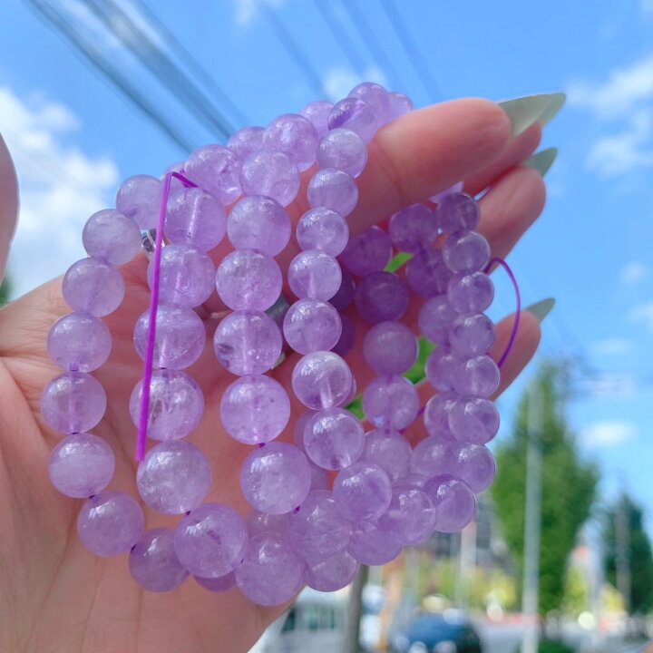 楽天市場】天然 ラベンダーアメジストブレスレット 紫水晶 天然石  