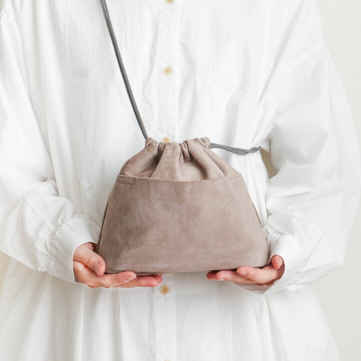 楽天市場】日本製 防水スエード 巾着バッグ ショルダーバッグ  