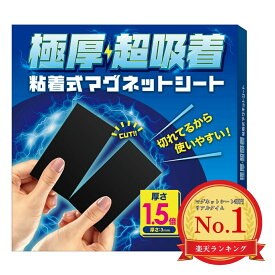 【耐荷重約9kg!】楽天1位 超強力マグネットシート （厚さ3mm）カット不要 DIY 雑貨 キッチン 洗面所 デスク 冷蔵庫 ホワイトボード 切れる 貼る 両面テープ 極厚 超吸着 粘着式 異方性マグネット 800Gauss プラスチック