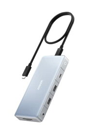Anker 575 USB-C ハブ (12-in-1, Dual HDMI, DP) 100W USB PD対応 3画面出力 4K HDMIポート ディスプレイポート 着脱式ケーブル 50cm microSD＆SDカードスロット イーサネットポート 10