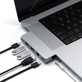 Satechi USB-C Proハブ ミニ 6-in-2 (シルバー) USB4 USB-A/Cデータ イーサネット 音声ジャック (MacBookPro Air M1 M2対応)
