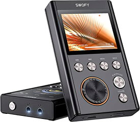 MP3プレーヤー 64GB SWOFY ハイレゾ 音楽プレーヤー ポータブル オーディオプレーヤー 合金製 HiFi ミュージックプレーヤー DSD256対応 長時間使用可能 ブラック